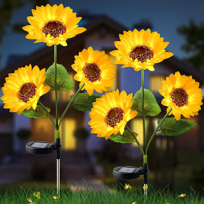 Garden Sunflower Solar Powered Light (Multi Sets)