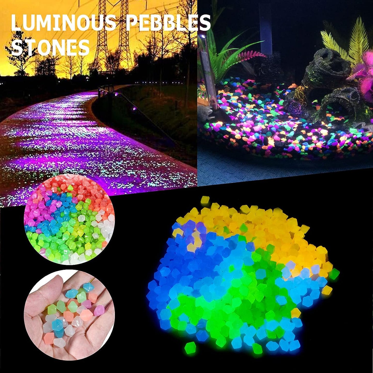 Mixed Color Glow Rocks Pack of 1 (150pc)