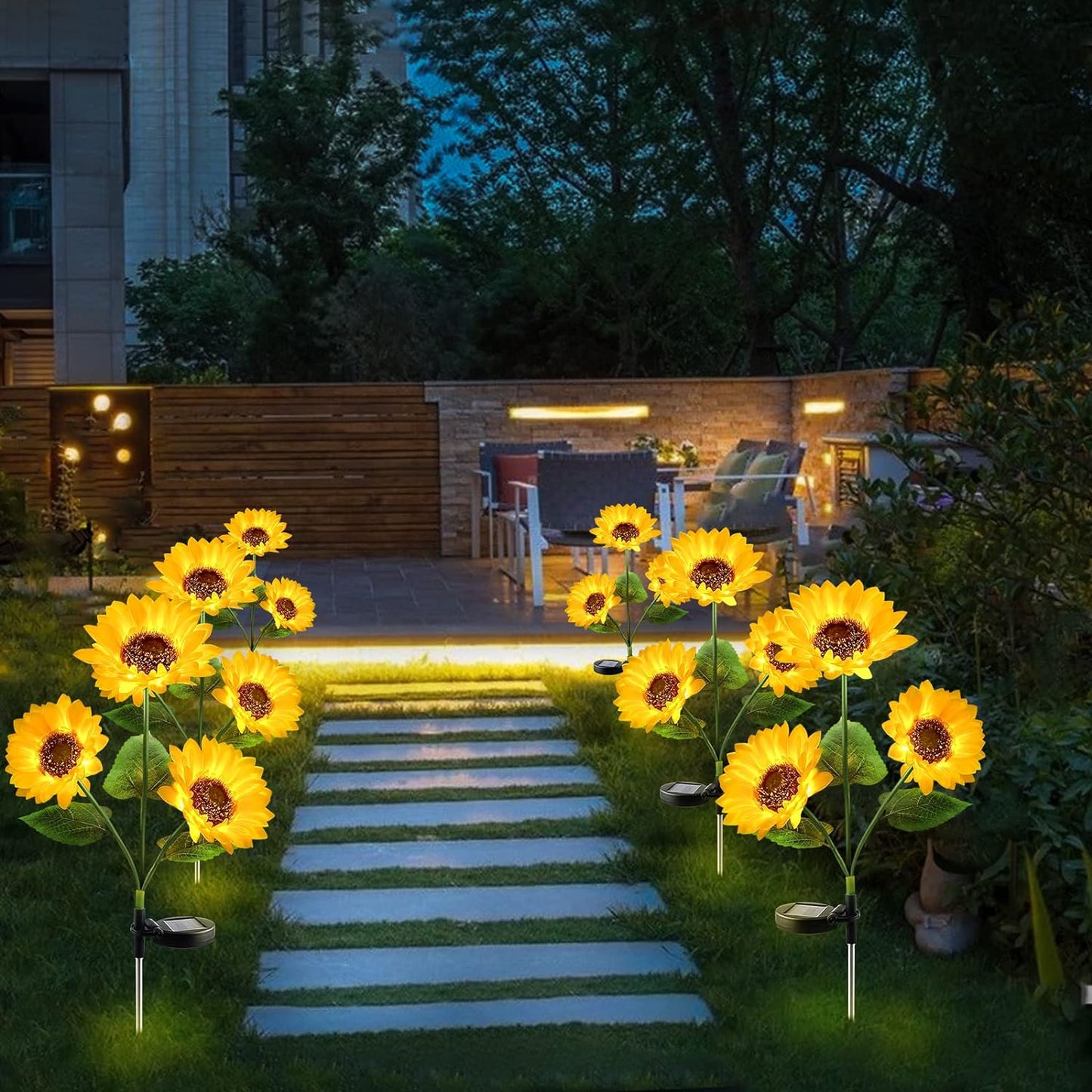 Garden Sunflower Solar Powered Light (Multi Sets)