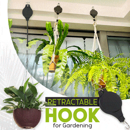 Retractable plant pulley hanger, heavy duty hanging pull down basket plants  hangers. – Minigarden