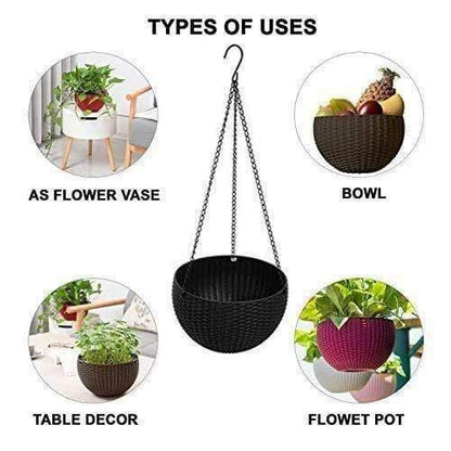 Hooked Plastic Hanging Pot ( Pack Of 5 )-Mini Garden-Garden,Indoor Gardening,Pot