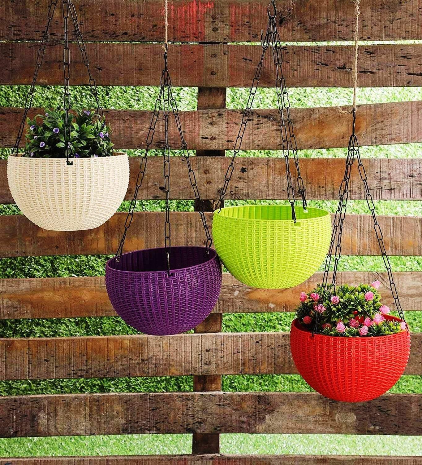 Hooked Plastic Hanging Pot ( Pack Of 5 )-Mini Garden-Garden,Indoor Gardening,Pot